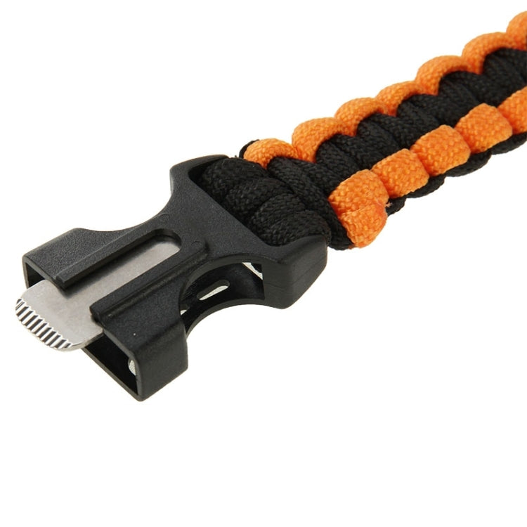 Multi-functional Outdoor Flint Nylon Braided Survival Bracelets with Whistle, Length: 25cm