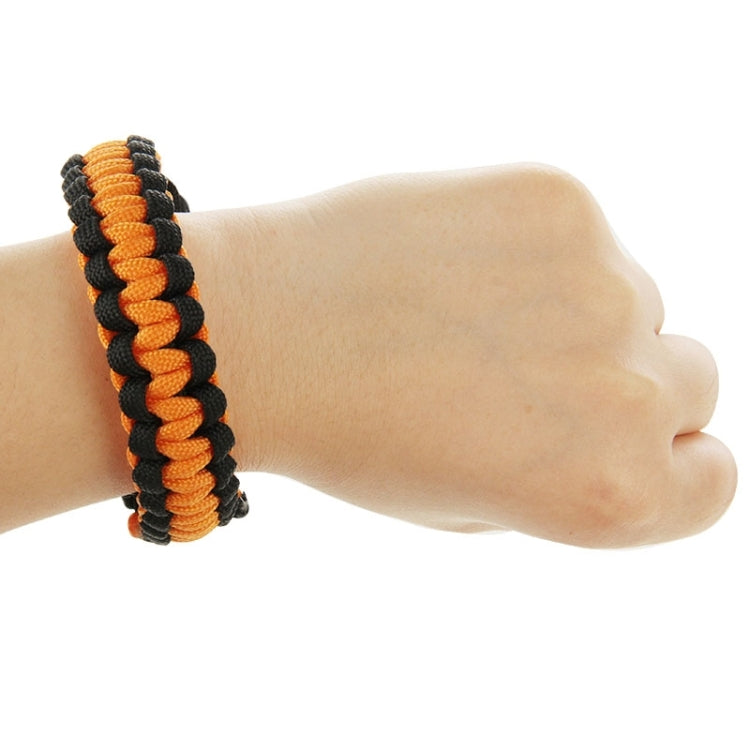 Multi-functional Outdoor Flint Nylon Braided Survival Bracelets with Whistle, Length: 25cm