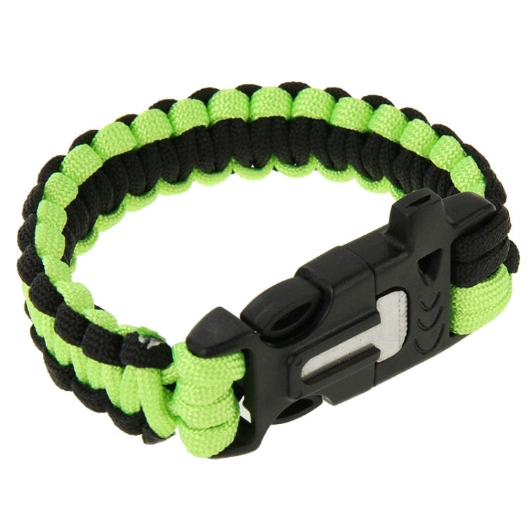 Multi-functional Outdoor Flint Nylon Braided Survival Bracelets with Whistle, Length: 25cm