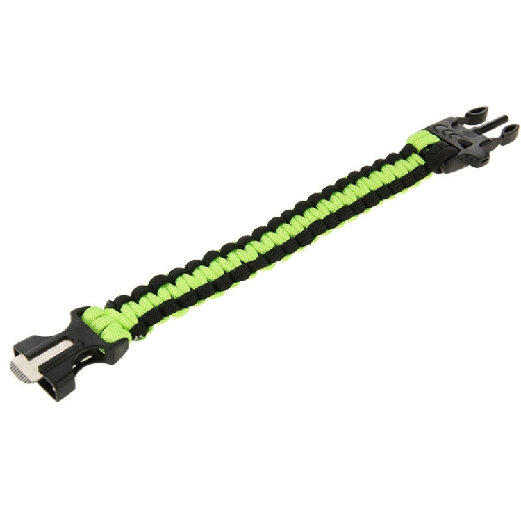Multi-functional Outdoor Flint Nylon Braided Survival Bracelets with Whistle, Length: 25cm