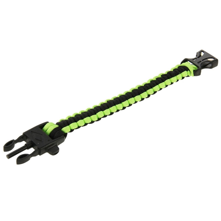 Multi-functional Outdoor Flint Nylon Braided Survival Bracelets with Whistle, Length: 25cm
