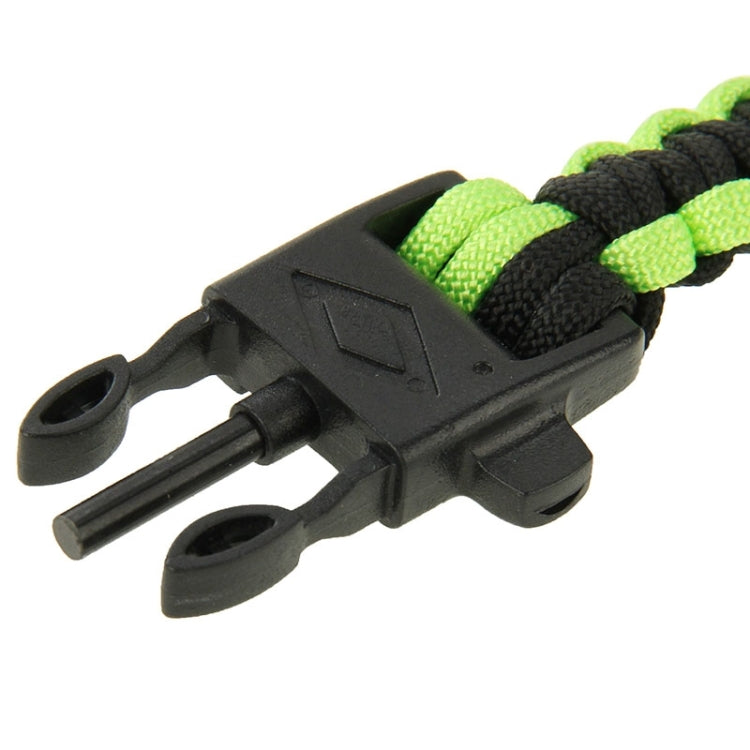 Multi-functional Outdoor Flint Nylon Braided Survival Bracelets with Whistle, Length: 25cm