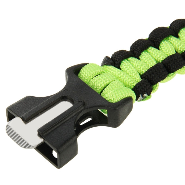 Multi-functional Outdoor Flint Nylon Braided Survival Bracelets with Whistle, Length: 25cm