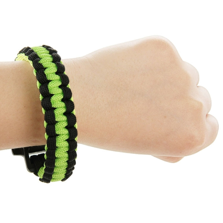 Multi-functional Outdoor Flint Nylon Braided Survival Bracelets with Whistle, Length: 25cm