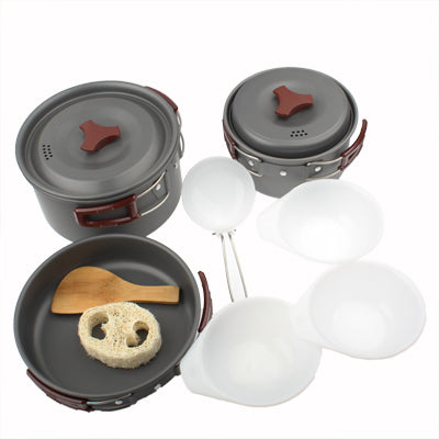 Outdoor Camping Ultra Light Weight 10 Piece Cookware Stackable Set