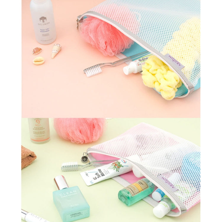 3 in 1 Mesh Pouch Traveling Bag in Bag Organizer Bag(Blue)