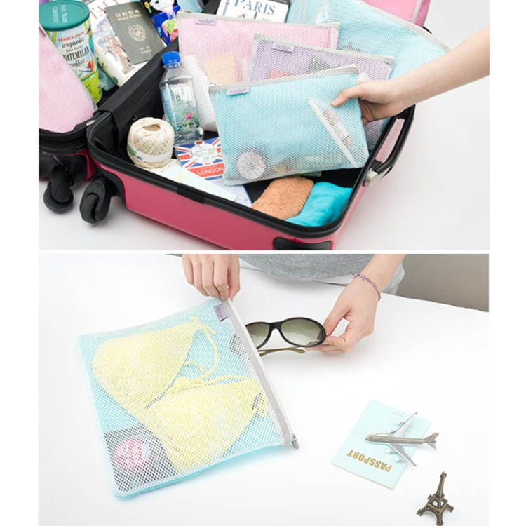 3 in 1 Mesh Pouch Traveling Bag in Bag Organizer Bag(Blue)