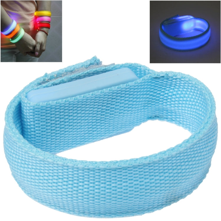 Battery Power Nylon Wrist Strip LED Light Flashlight for Outdoor Activities(Blue)