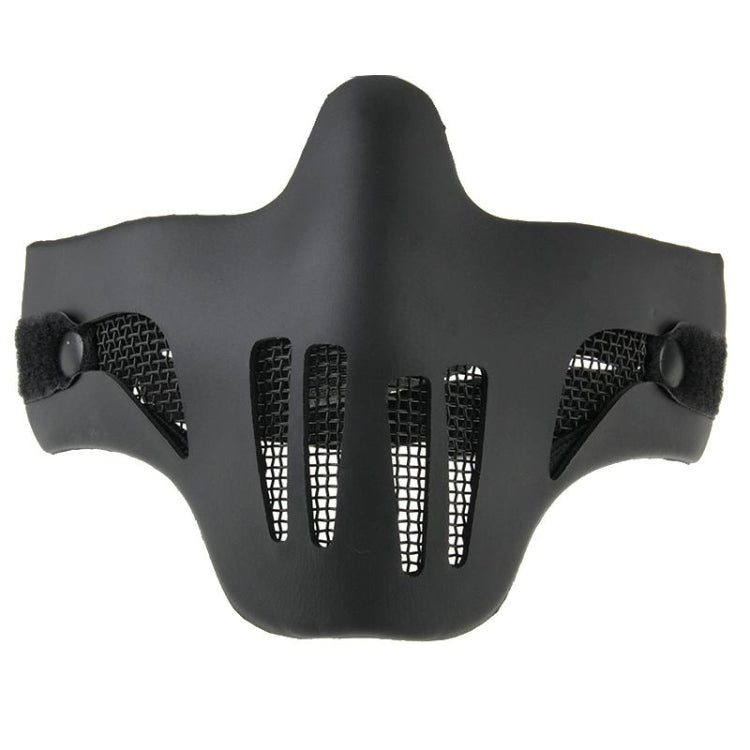 Leather and Steel Wire Mesh Half Face Gear Protective Mask