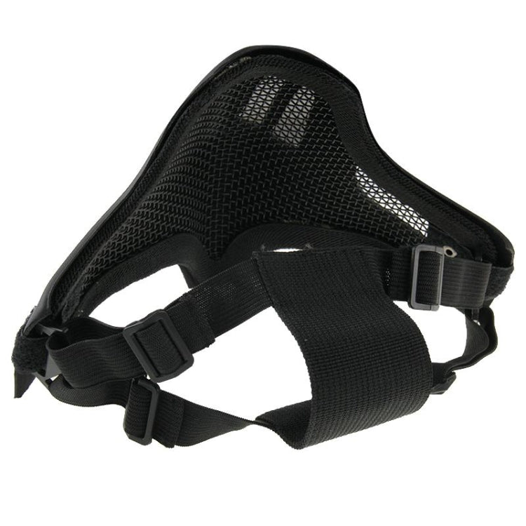 Leather and Steel Wire Mesh Half Face Gear Protective Mask