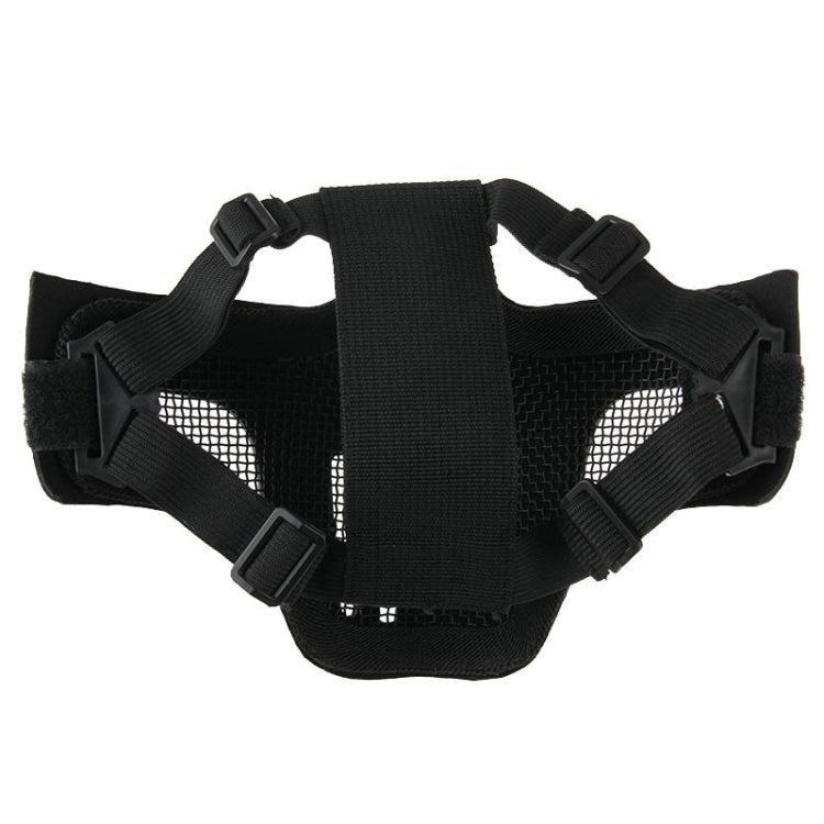 Leather and Steel Wire Mesh Half Face Gear Protective Mask