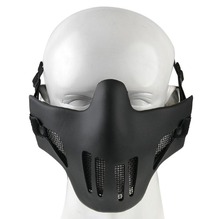 Leather and Steel Wire Mesh Half Face Gear Protective Mask