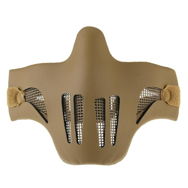 Leather and Steel Wire Mesh Half Face Gear Protective Mask