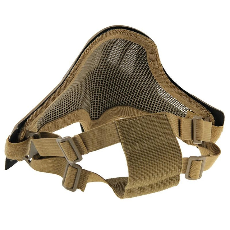 Leather and Steel Wire Mesh Half Face Gear Protective Mask
