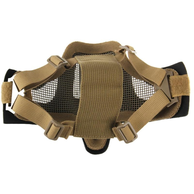 Leather and Steel Wire Mesh Half Face Gear Protective Mask