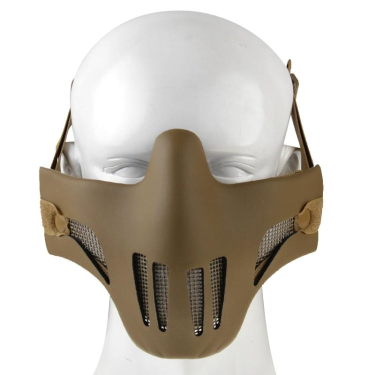 Leather and Steel Wire Mesh Half Face Gear Protective Mask
