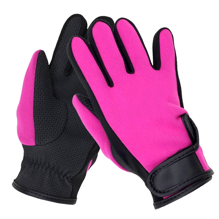 NDE-6 Neoprene Swimming Diving Equipment Surfing Skid Gloves(Magenta)