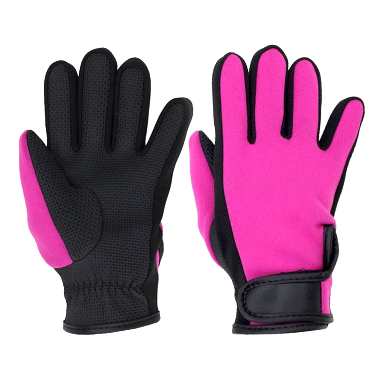 NDE-6 Neoprene Swimming Diving Equipment Surfing Skid Gloves(Magenta)