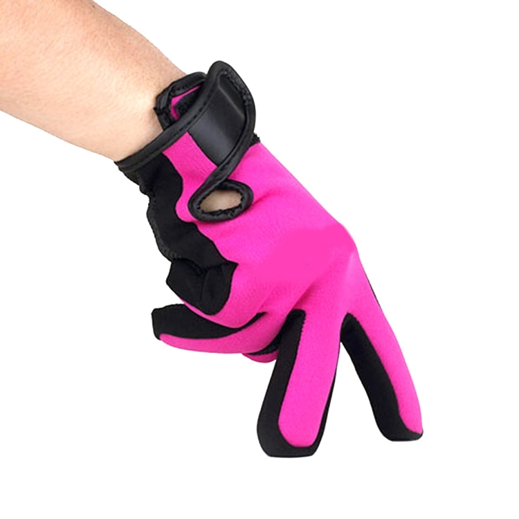 NDE-6 Neoprene Swimming Diving Equipment Surfing Skid Gloves(Magenta)