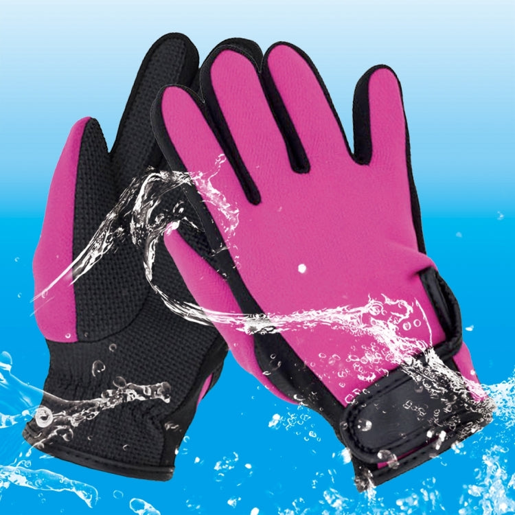 NDE-6 Neoprene Swimming Diving Equipment Surfing Skid Gloves(Magenta)