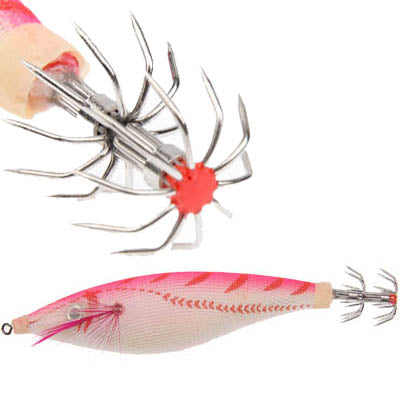 3.0# Dedicated to Squid Wood  Fish Shape Hook (Random Color Delivery)
