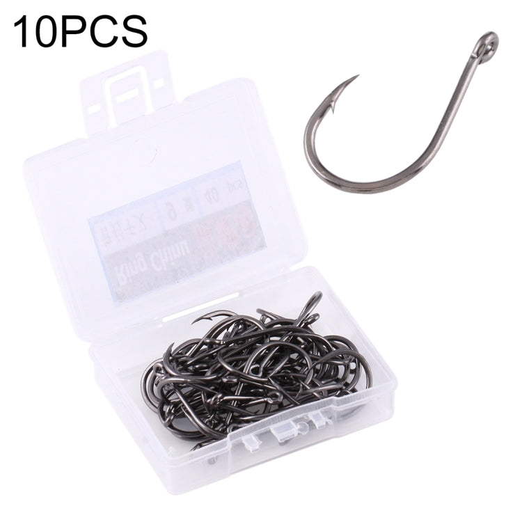 9# 400 PCS (10 Boxes) Carbon Steel Fish Barbed Hook Fishing Hooks with Hole(Black)