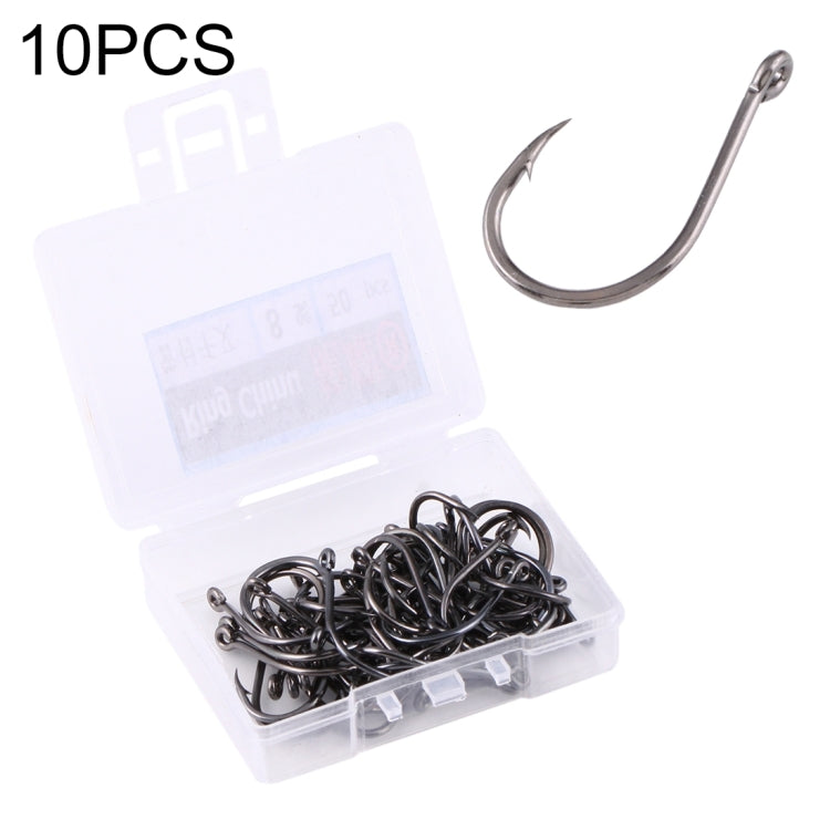 8# 500 PCS (10 Boxes) Carbon Steel Fish Barbed Hook Fishing Hooks with Hole