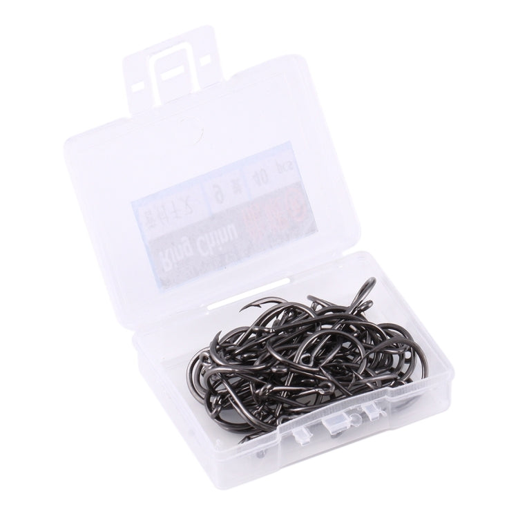9# 40 PCS (Single Box) Carbon Steel Fish Barbed Hook Fishing Hooks with Hole(Black)