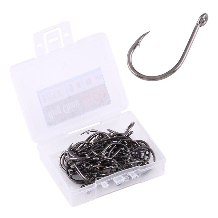 9# 40 PCS (Single Box) Carbon Steel Fish Barbed Hook Fishing Hooks with Hole(Black)