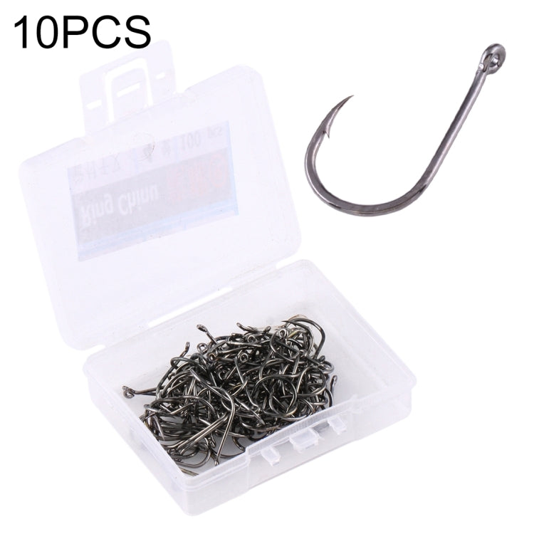 4# 1000 PCS (10 Boxes) Carbon Steel Fish Barbed Hook Fishing Hooks with Hole