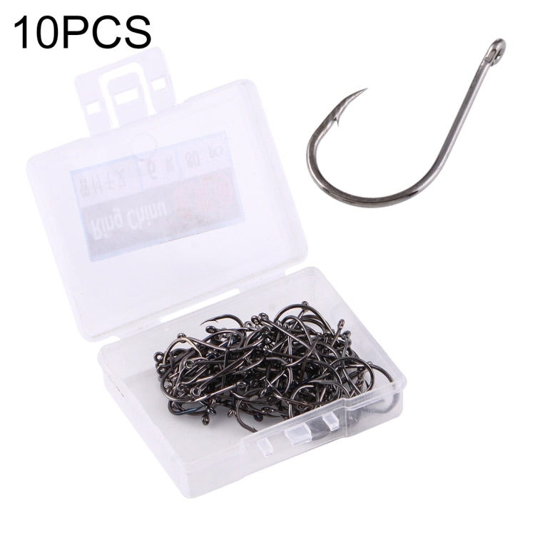 6# 800 PCS (10 Boxes) Carbon Steel Fish Barbed Hook Fishing Hooks with Hole