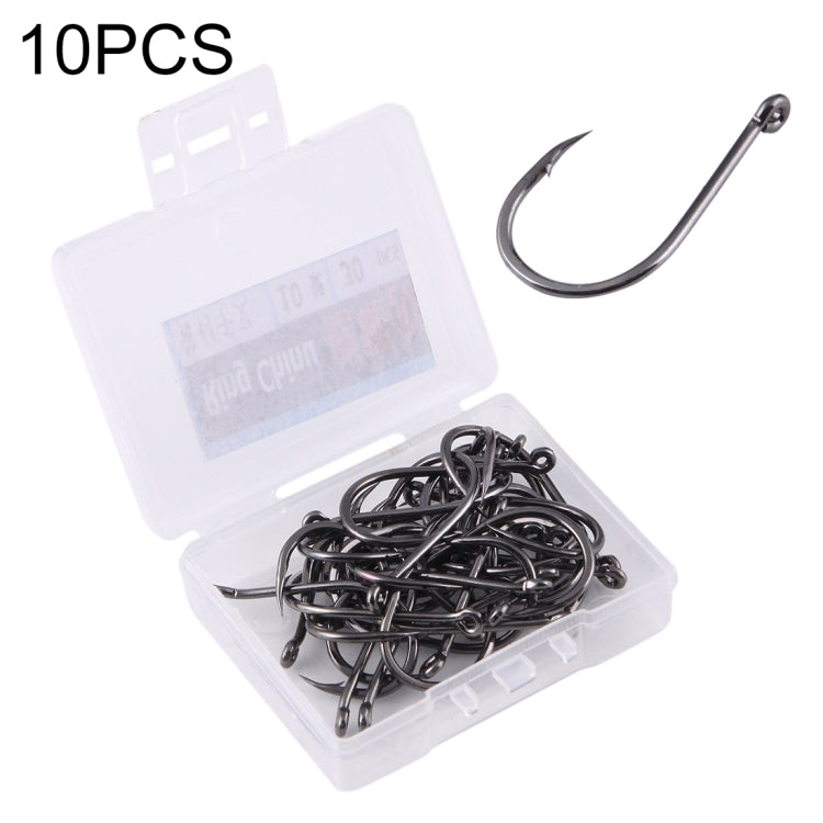 10# 300 PCS (10 Boxes) Carbon Steel Fish Barbed Hook Fishing Hooks with Hole