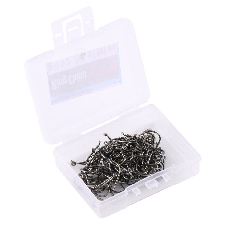 4# 100 PCS (Single Box) Carbon Steel Fish Barbed Hook Fishing Hooks with Hole