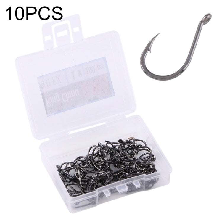 1# 1000 PCS (10 Boxes) Carbon Steel Fish Barbed Hook Fishing Hooks with Hole