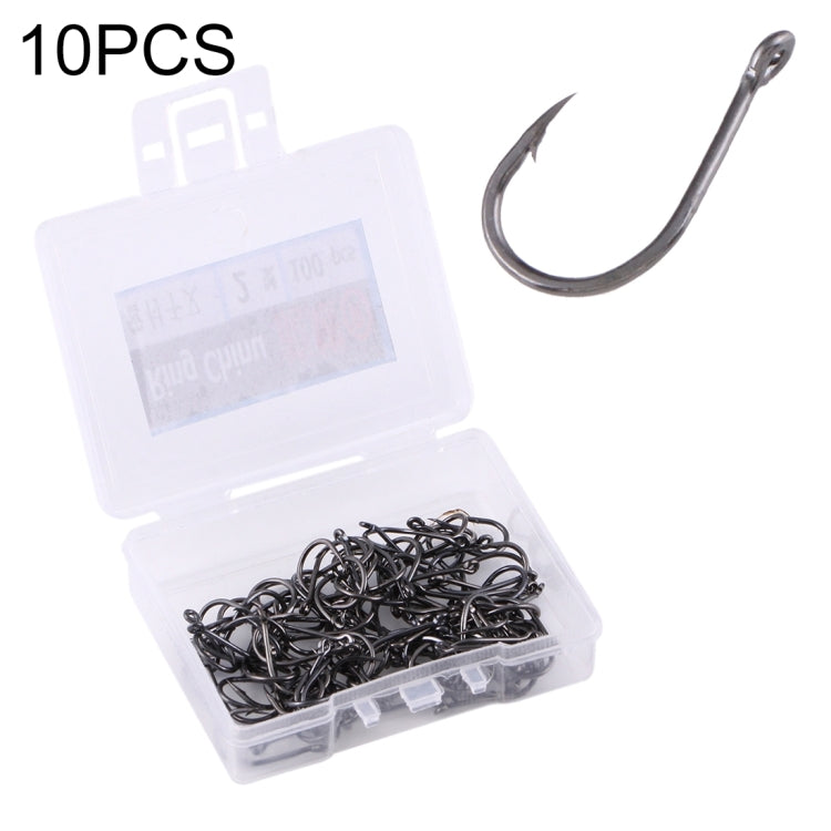 2# 1000 PCS (10 Boxes) Carbon Steel Fish Barbed Hook Fishing Hooks with Hole