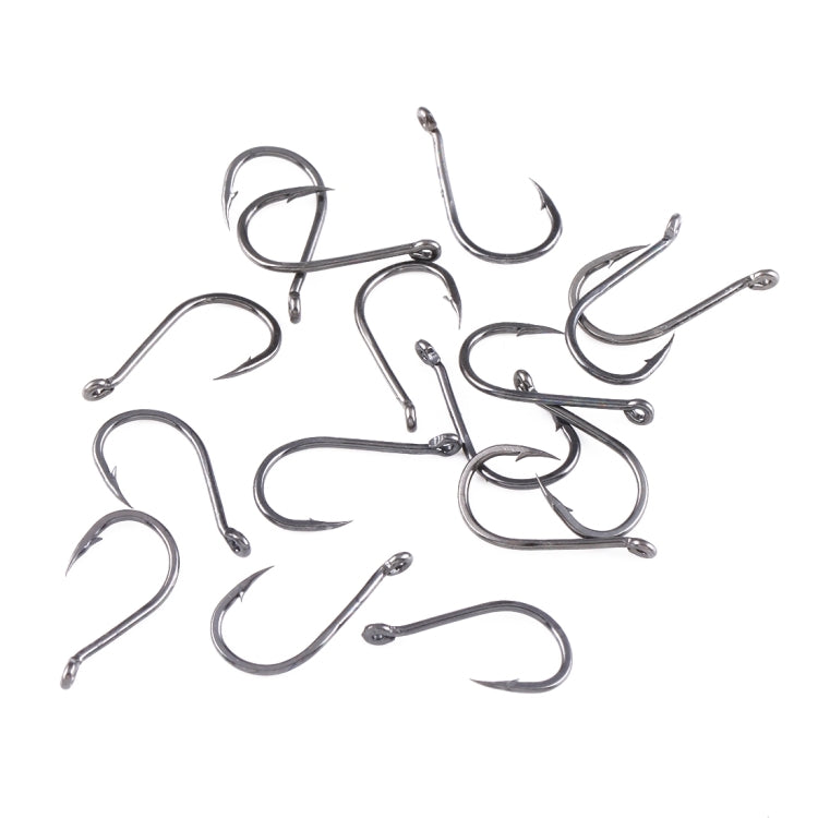 1# 100 PCS (Single Box) Carbon Steel Fish Barbed Hook Fishing Hooks with Hole