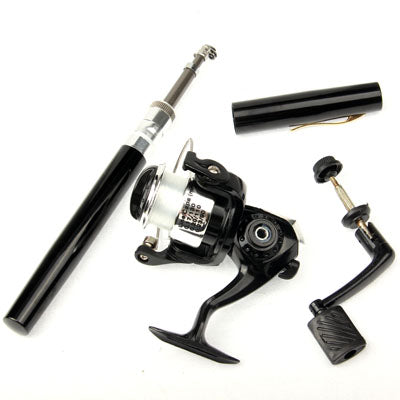 Box Set Pen Shape Fishing Rod(Black)