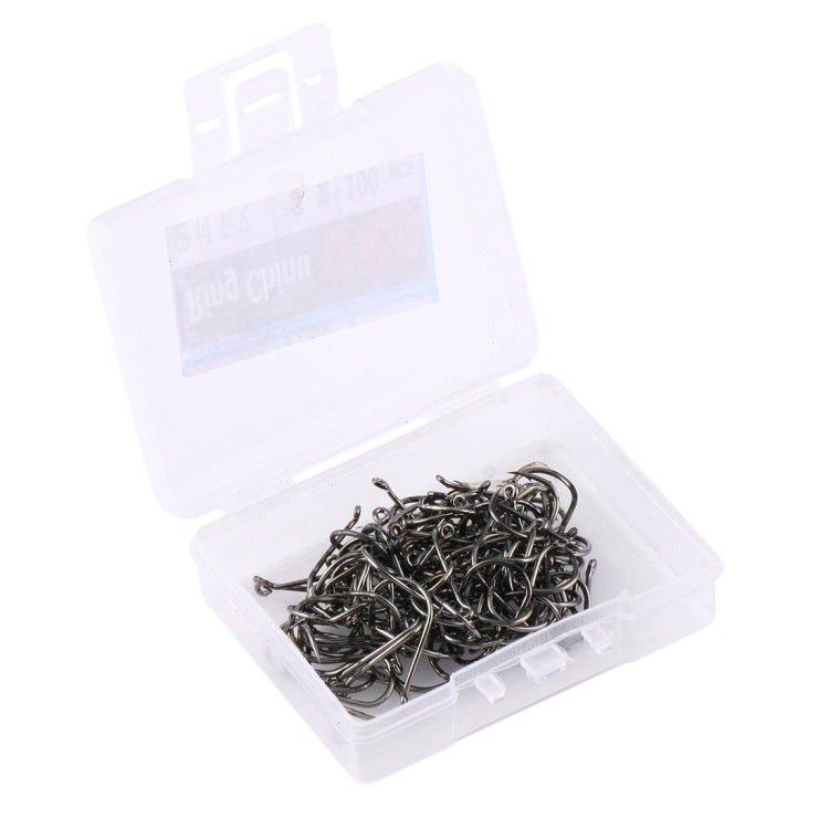 3# 100 PCS (1 Box) Carbon Steel Fish Barbed Hook Fishing Hooks with Hole