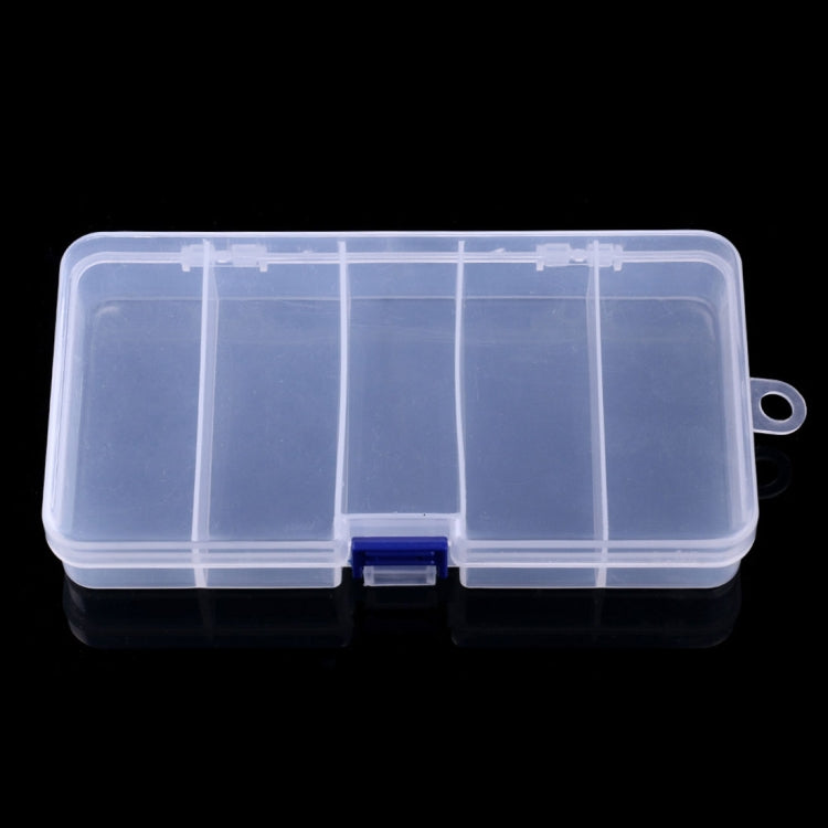 HENGJIA qt024-2  Five Grid Waterproof Multifunction Fishing Tool Gear Storage Transparent Fishing Tackle Box(Transparent)