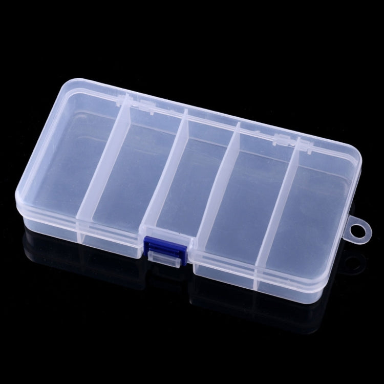 HENGJIA qt024-2  Five Grid Waterproof Multifunction Fishing Tool Gear Storage Transparent Fishing Tackle Box(Transparent)