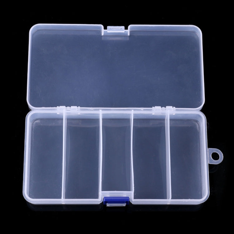 HENGJIA qt024-2  Five Grid Waterproof Multifunction Fishing Tool Gear Storage Transparent Fishing Tackle Box(Transparent)