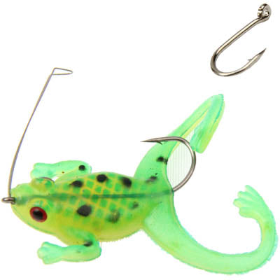 Frog Model Baited Fish Hook (5 pcs in One Packing, the Price is For 5 pcs)(Green)