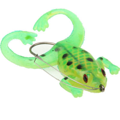 Frog Model Baited Fish Hook (5 pcs in One Packing, the Price is For 5 pcs)(Green)