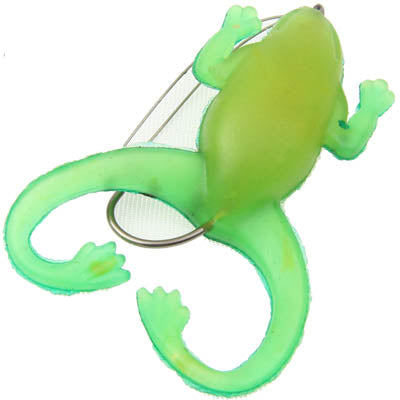 Frog Model Baited Fish Hook (5 pcs in One Packing, the Price is For 5 pcs)(Green)