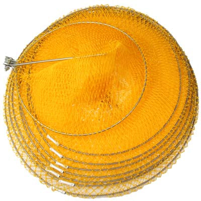 1.4m Fish Net Cage 7 Layers Collapsible Fish Care Net Small Mesh Folding Fishing Network(Yellow)