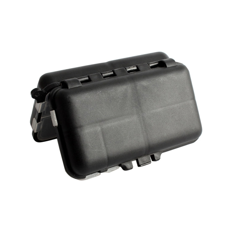 Convenient Portable 9-Compartment Folding Tackle Box Case with Neck Strap for Fishing(Black)
