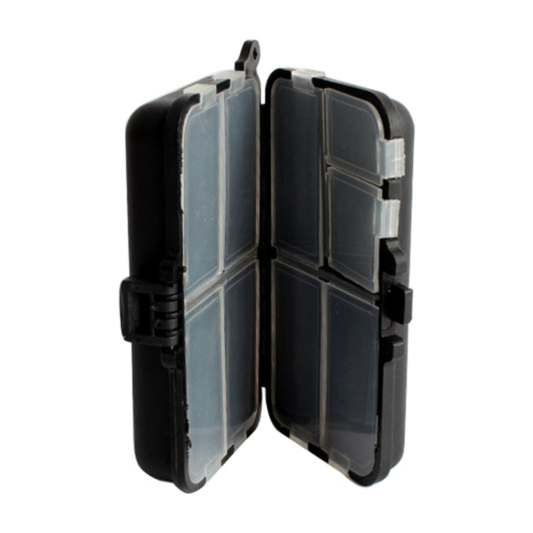 Convenient Portable 9-Compartment Folding Tackle Box Case with Neck Strap for Fishing(Black)