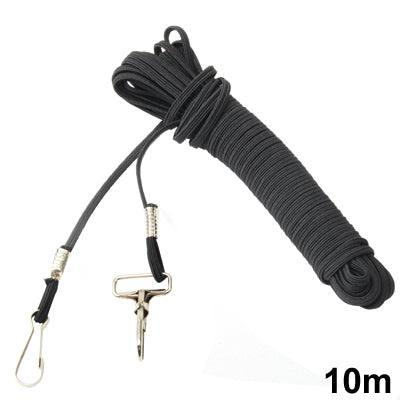10M / 33Ft Fishing Elastic Rope with Hooks for Fisherman Angler (Random Color Delivery)