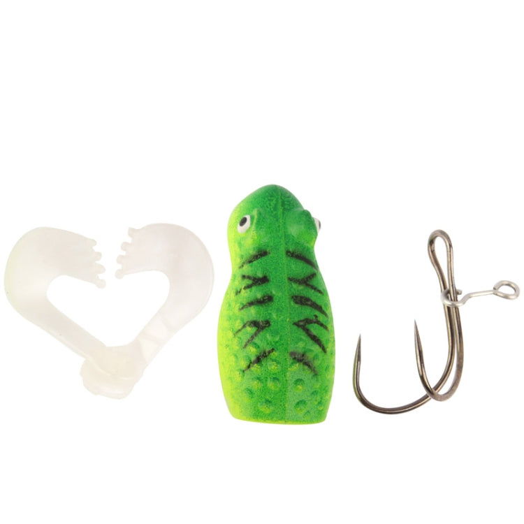 6cm Simulation Bagged Frog Bait with Bidirectional Hook(Green)