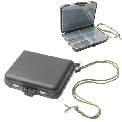 Convenient Portable 9-Compartment Folding Tackle Box Case with Neck Strap for Fishing